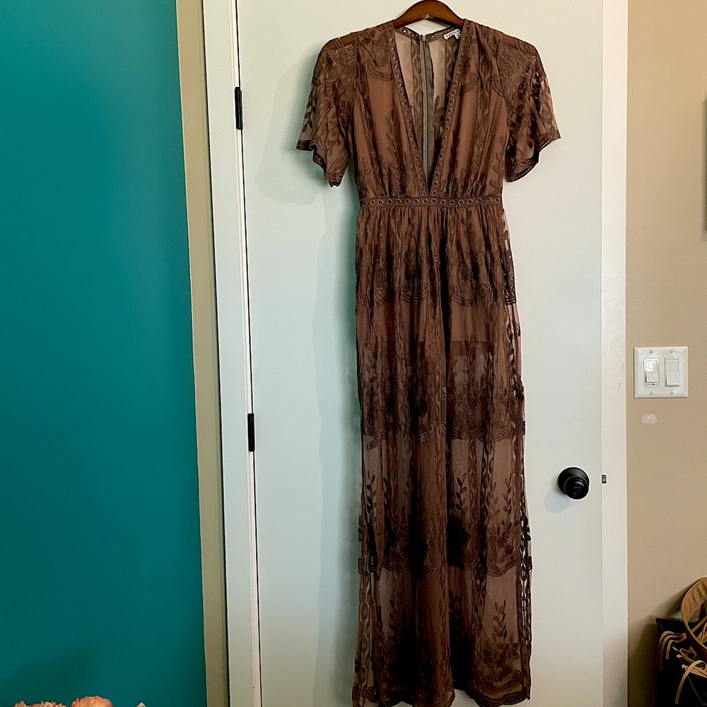 Lace maxi romper